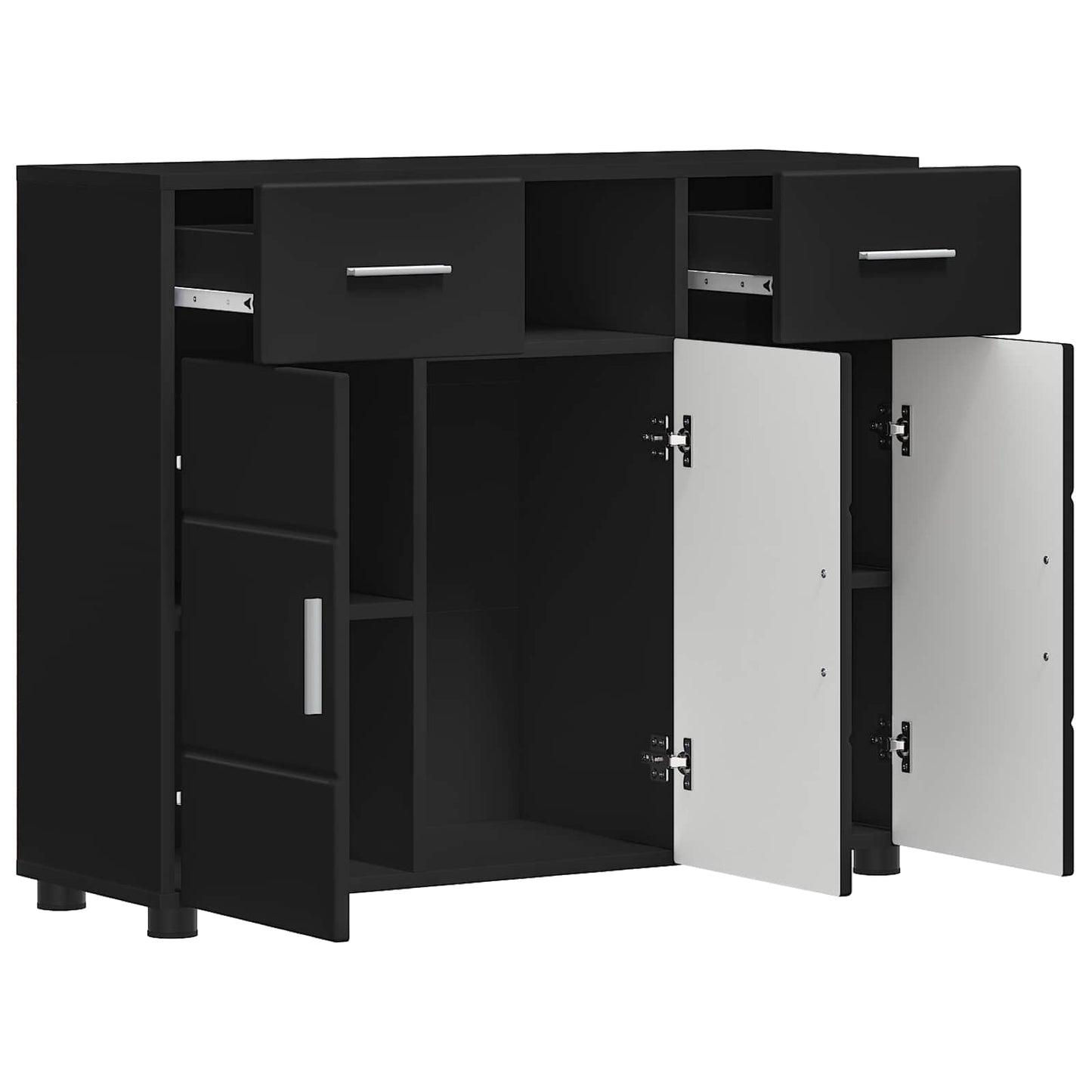 vidaXL Ξύλινο Ντουλάπι Μαύρο 88,5 x 30,5 x 73 εκ Επεξεργασμένο ξύλο