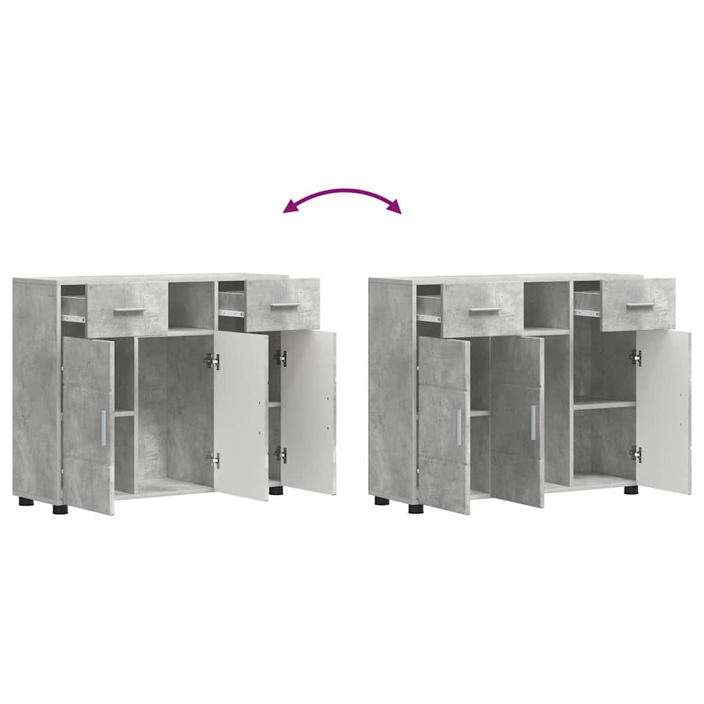 vidaXL Πλαϊνό γραφείο με συρτάρι Γκρι σκυροδέματος 88,5 x 30,5 x 73 εκ