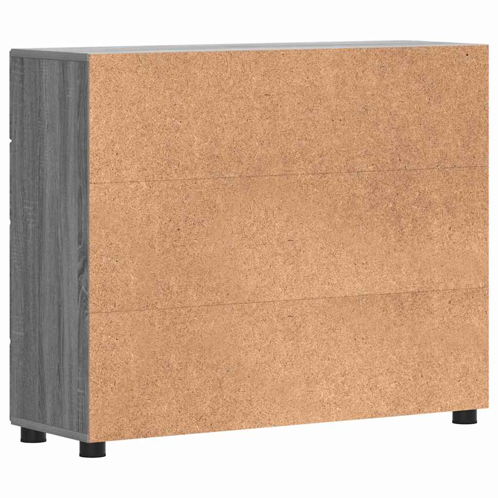 vidaXL Πλαϊνό γραφείο με συρτάρι Γκρι sonoma 88,5 x 30,5 x 73 εκ