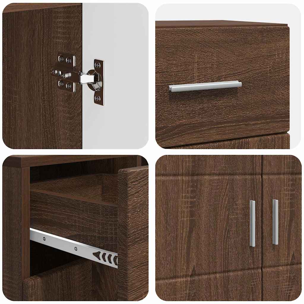 vidaXL Πλαϊνό γραφείο Καφέ δρυς 88,5 x 30,5 x 73 εκ Επεξεργασμένο ξύλο