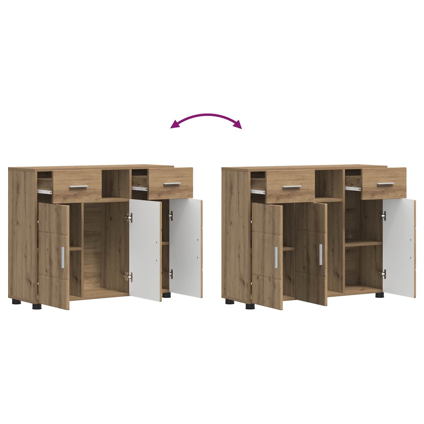vidaXL Ξύλινο Ντουλάπι με συρτάρι Artisan Oak 88,5 x 30,5 x 73 εκ