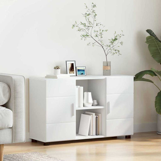 vidaXL Πλαϊνό γραφείο με ράφι FLORIN Λευκό 88,5 x 30,5 x 55,5 εκ