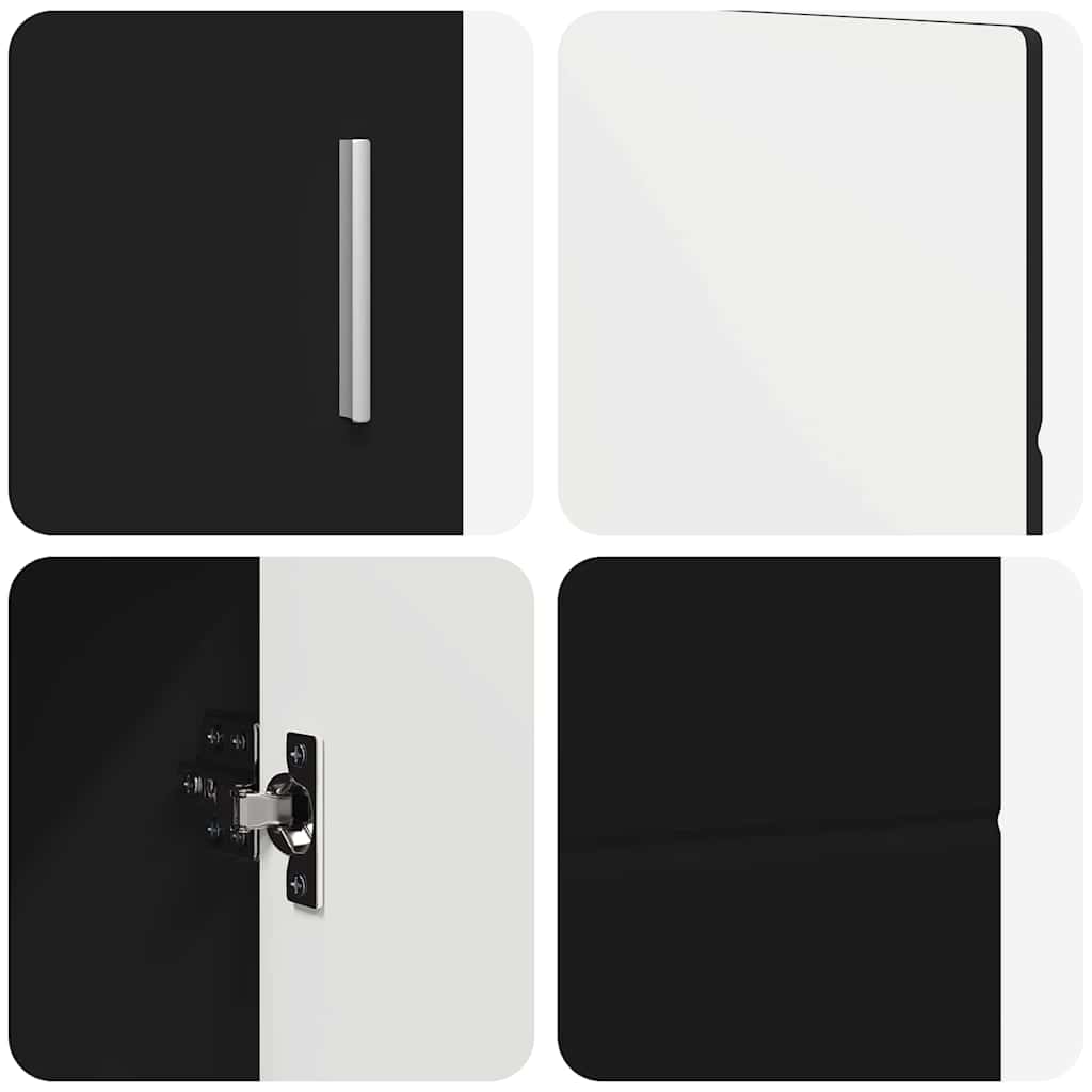 vidaXL Πλαϊνό γραφείο με ράφι FLORIN Μαύρο 88,5 x 30,5 x 55,5 εκ