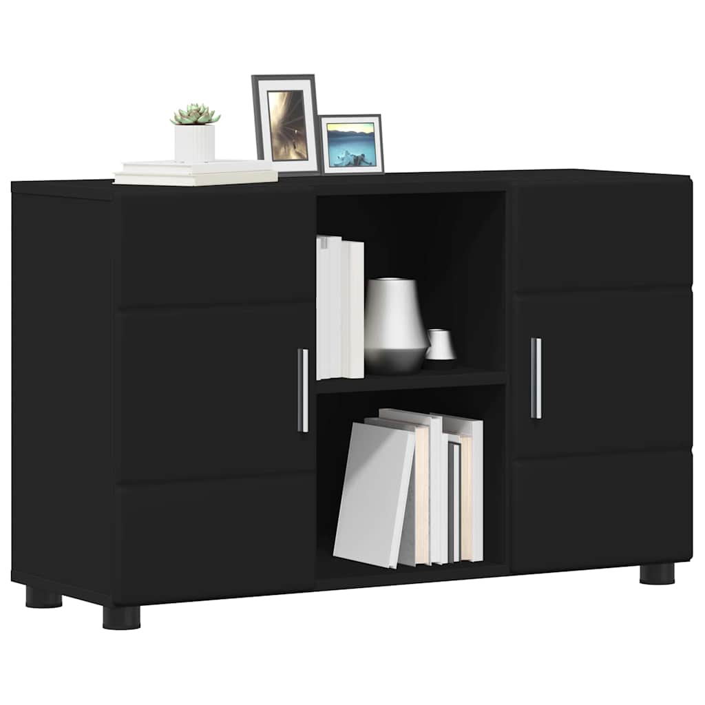 vidaXL Πλαϊνό γραφείο με ράφι FLORIN Μαύρο 88,5 x 30,5 x 55,5 εκ