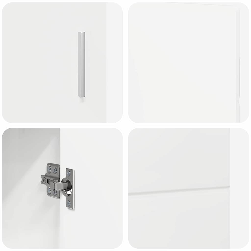 vidaXL Πλαϊνό γραφείο Υψηλής γυαλάδας λευκό 88,5 x 30,5 x 55,5 εκ