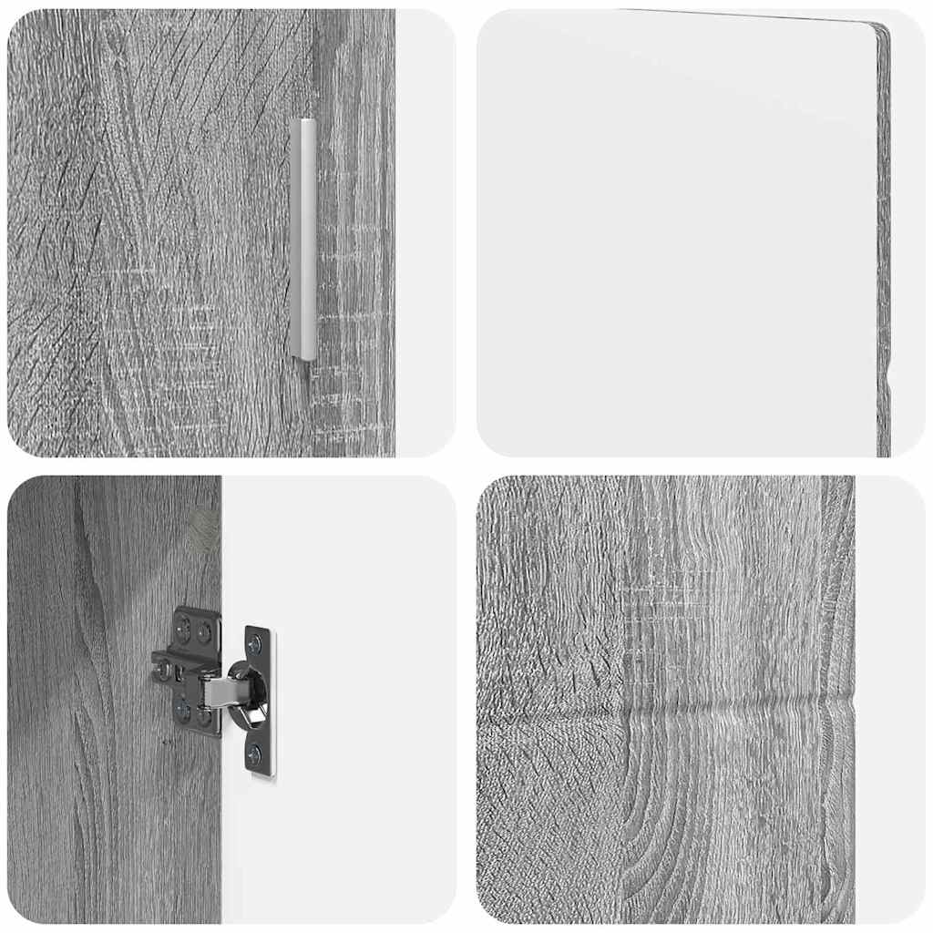 vidaXL Πλαϊνό γραφείο με ράφι Γκρίζο Σονομα 88,5 x 30,5 x 55,5 εκ