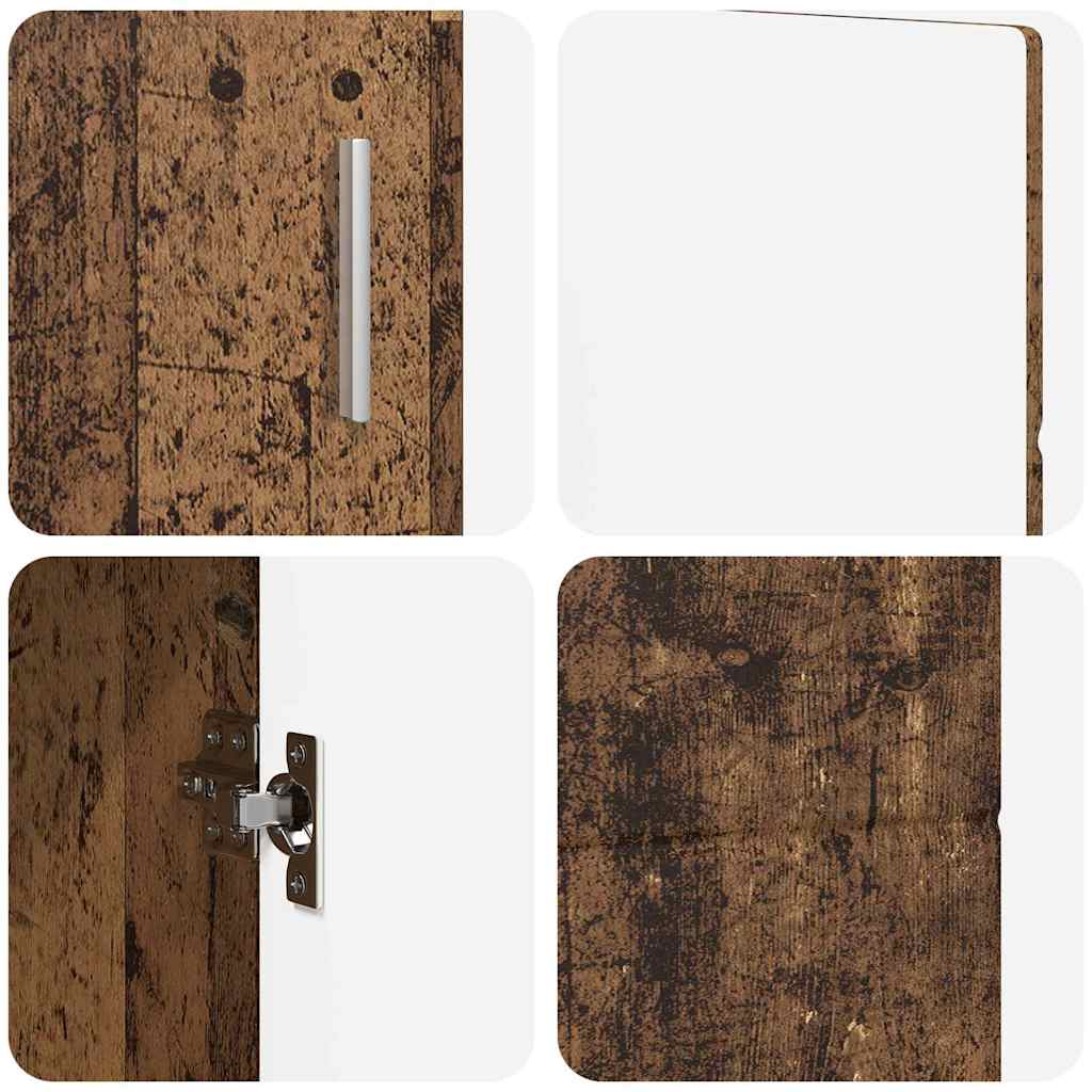 vidaXL Πλαϊνό γραφείο με ράφι Παλιό ξύλο 88,5 x 30,5 x 55,5 εκ