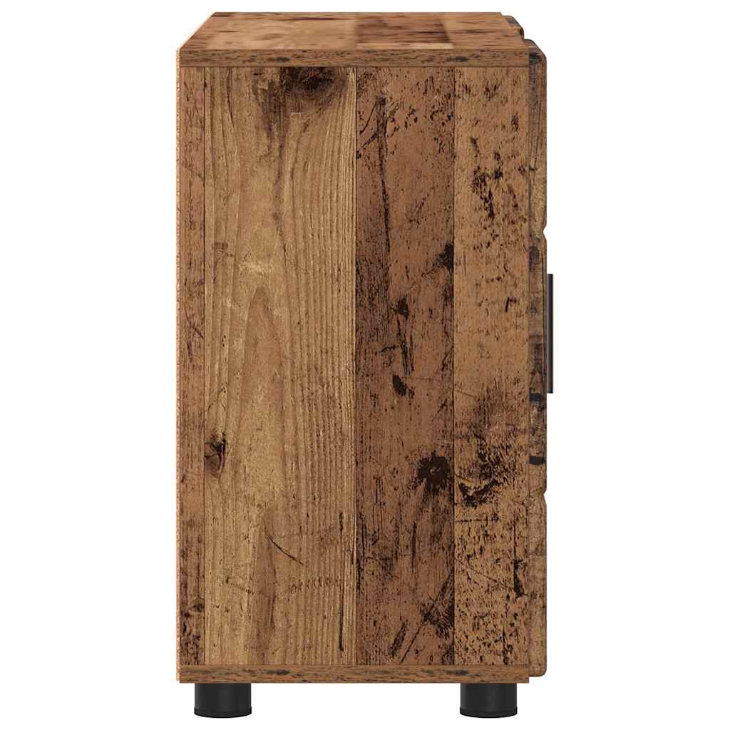 vidaXL Πλαϊνό γραφείο με ράφι Παλιό ξύλο 88,5 x 30,5 x 55,5 εκ