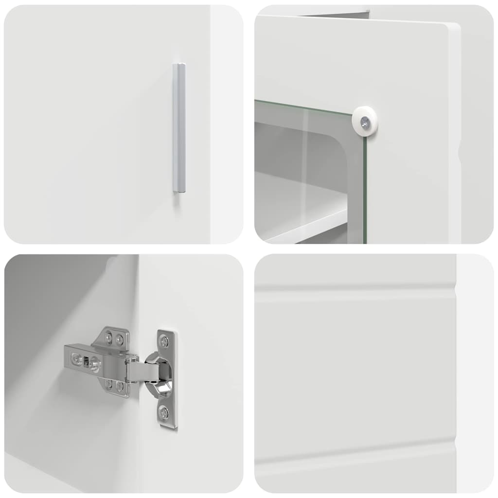 vidaXL Πλαϊνό γραφείο Λευκό 55,5 x 29 x 100 εκ Επεξεργασμένο ξύλο