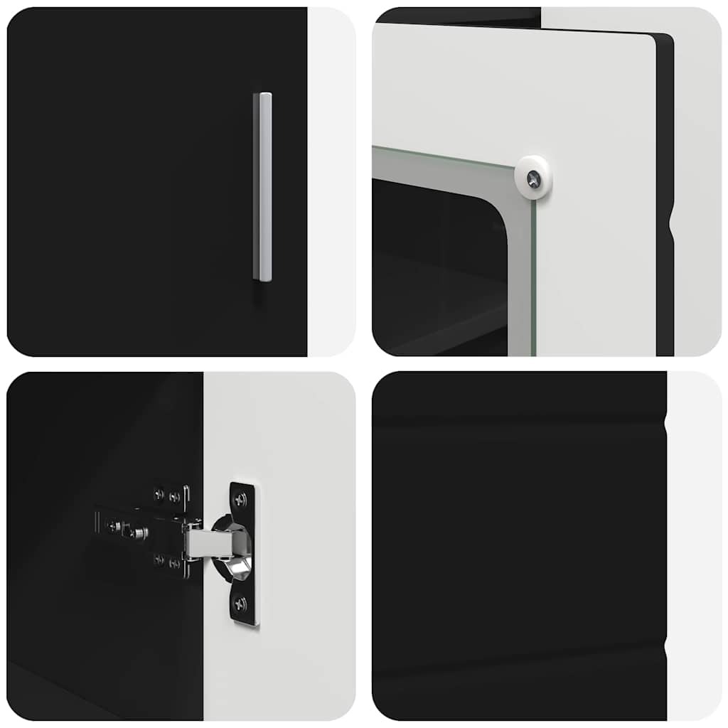 vidaXL Πλαϊνό γραφείο Μαύρο 55,5 x 29 x 100 εκ Επεξεργασμένο ξύλο