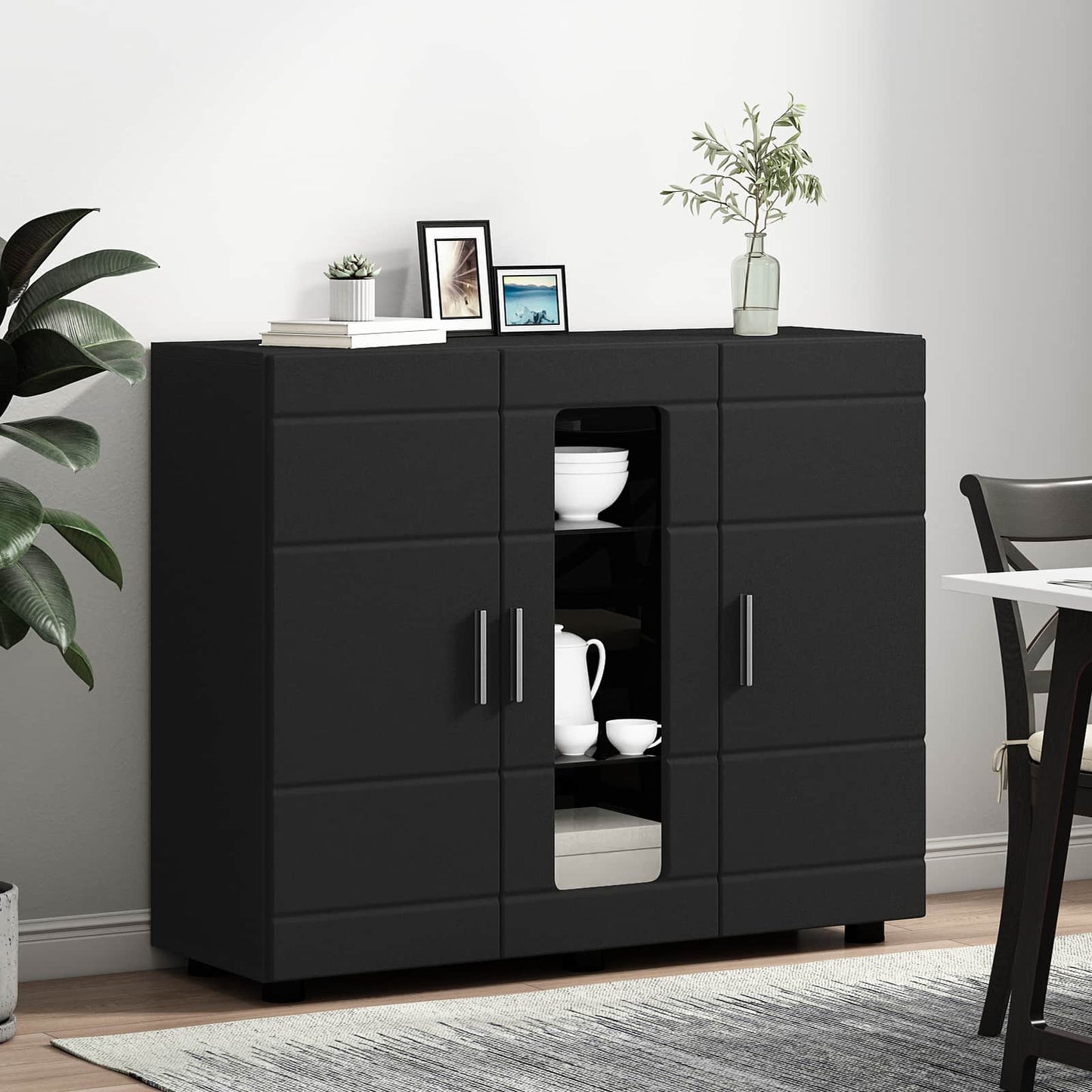 vidaXL Ξύλινο Ντουλάπι Μαύρο 88,5 x 30,5 x 73 εκ Επεξεργασμένο ξύλο