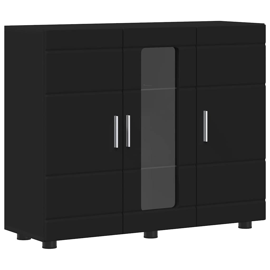 vidaXL Πλαϊνό γραφείο Μαύρο 55,5 x 29 x 100 εκ Επεξεργασμένο ξύλο