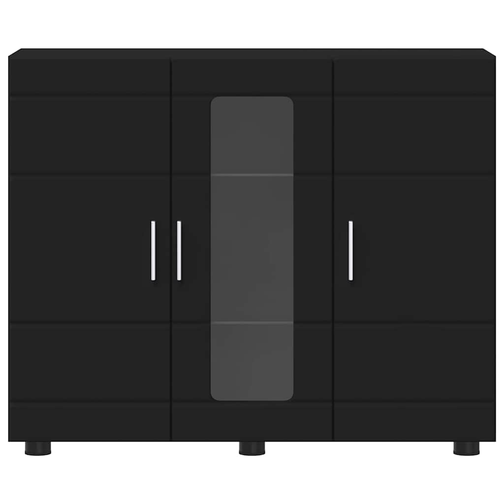 vidaXL Πλαϊνό γραφείο Μαύρο 55,5 x 29 x 100 εκ Επεξεργασμένο ξύλο