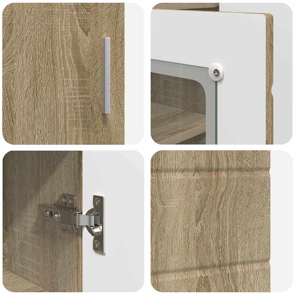 vidaXL Πλαϊνό γραφείο με αποθήκευση Sonoma Δρυς 55,5 x 29 x 100 εκ