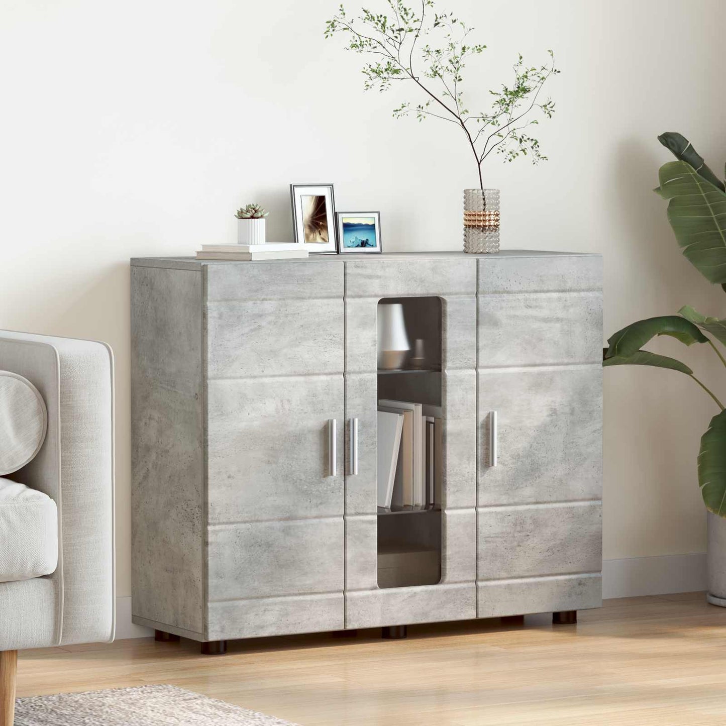 vidaXL Ξύλινο Ντουλάπι Σκυρόδεμα Γκρι 88,5 x 30,5 x 73 εκ