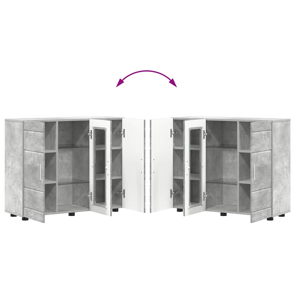 vidaXL Πλαϊνό γραφείο Γκρι σκυροδέματος 55,5 x 29 x 100 εκ