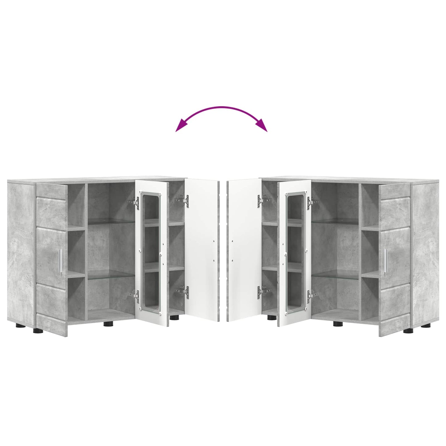 vidaXL Ξύλινο Ντουλάπι Σκυρόδεμα Γκρι 88,5 x 30,5 x 73 εκ