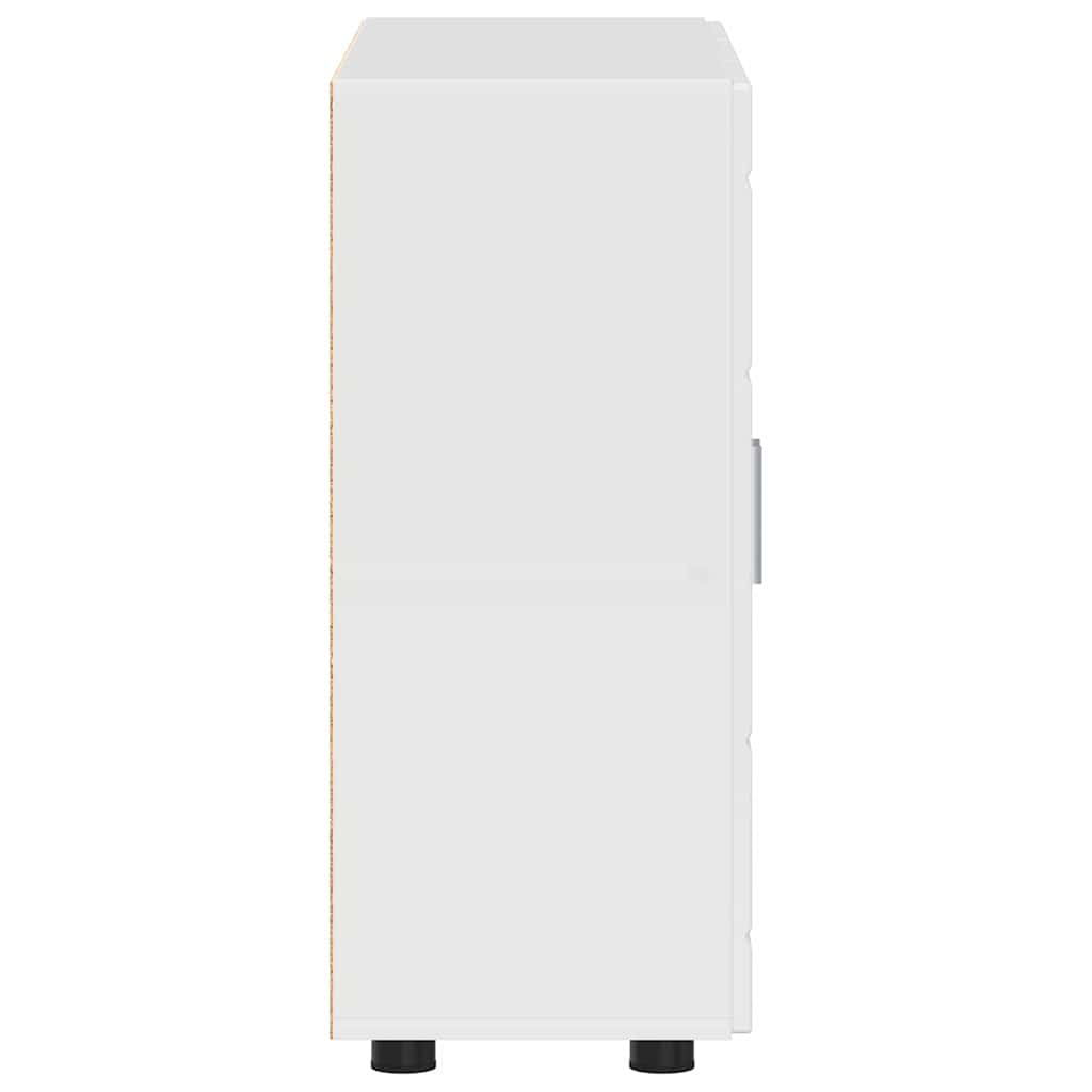 vidaXL Πλαϊνό γραφείο Γυαλιστερό λευκό 55,5 x 29 x 100 εκ