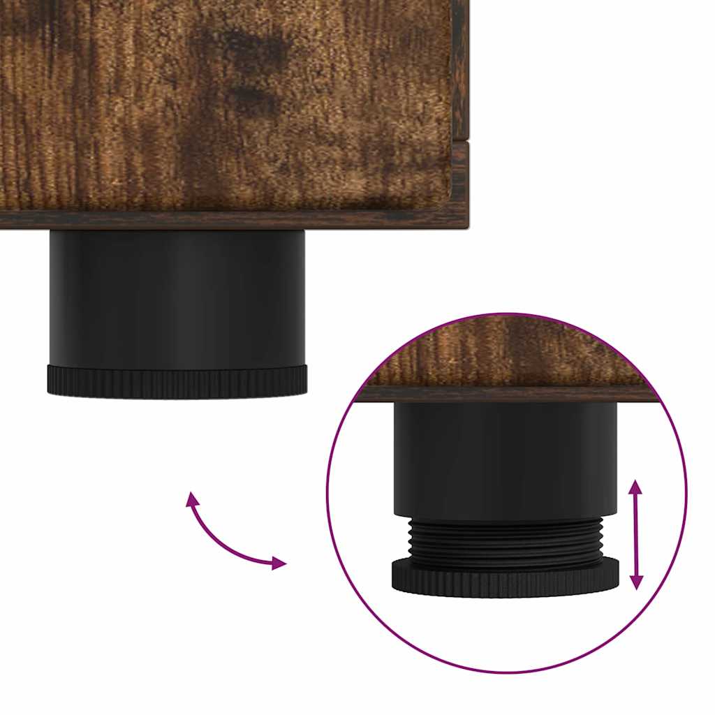 vidaXL Πλαϊνό γραφείο με αποθήκευση Καπνιστή δρυς 55,5 x 29 x 100 εκ