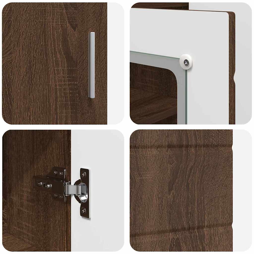 vidaXL Πλαϊνό γραφείο Καφέ δρυς 55,5 x 29 x 100 εκ Επεξεργασμένο ξύλο