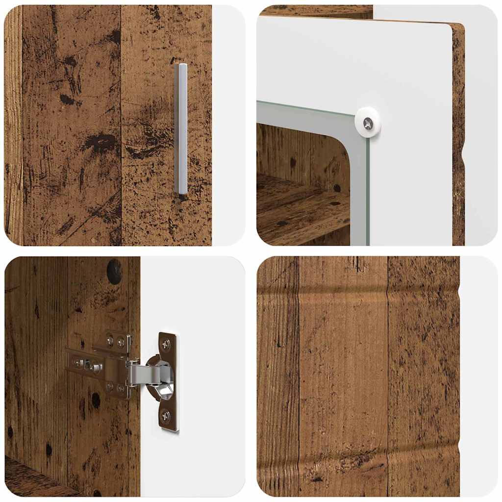 vidaXL Πλαϊνό γραφείο με αποθήκευση Παλαιό ξύλο 55,5 x 29 x 100 εκ