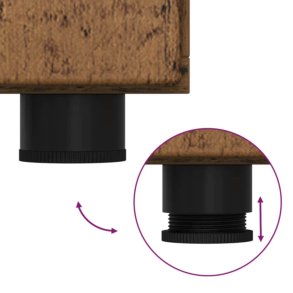 vidaXL Πλαϊνό γραφείο με αποθήκευση Παλαιό ξύλο 55,5 x 29 x 100 εκ