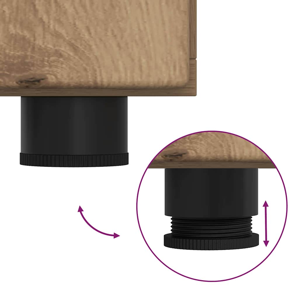 vidaXL Πλαϊνό γραφείο με αποθήκευση artisan δρυς 55,5 x 29 x 100 εκ