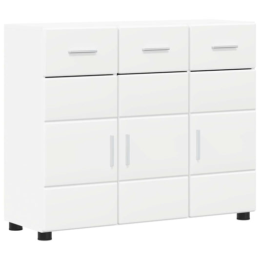 vidaXL Πλαϊνό γραφείο με ράφι FLORIN Λευκό 88,5 x 30,5 x 73 εκ