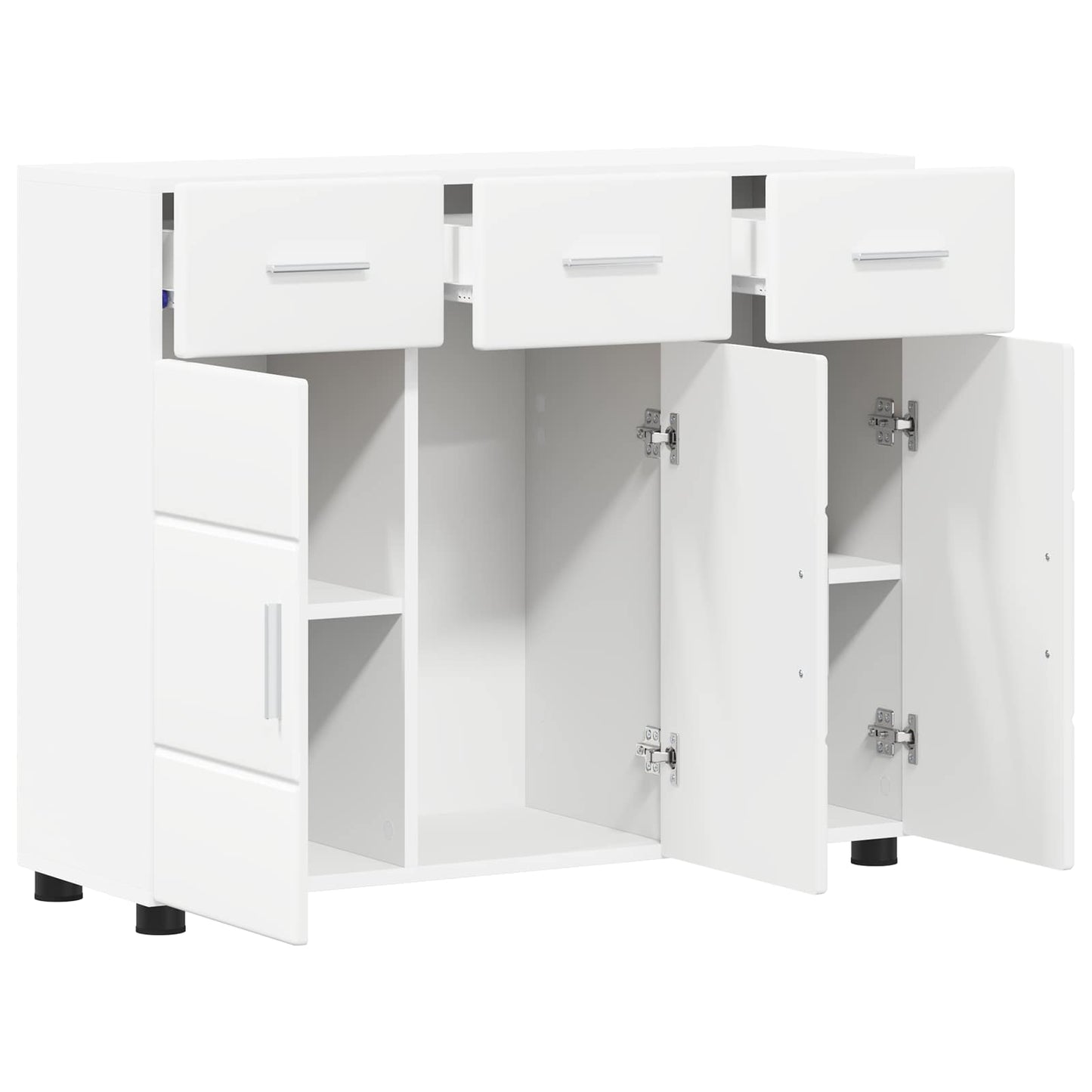vidaXL Πλαϊνό γραφείο με ράφι FLORIN Λευκό 88,5 x 30,5 x 73 εκ