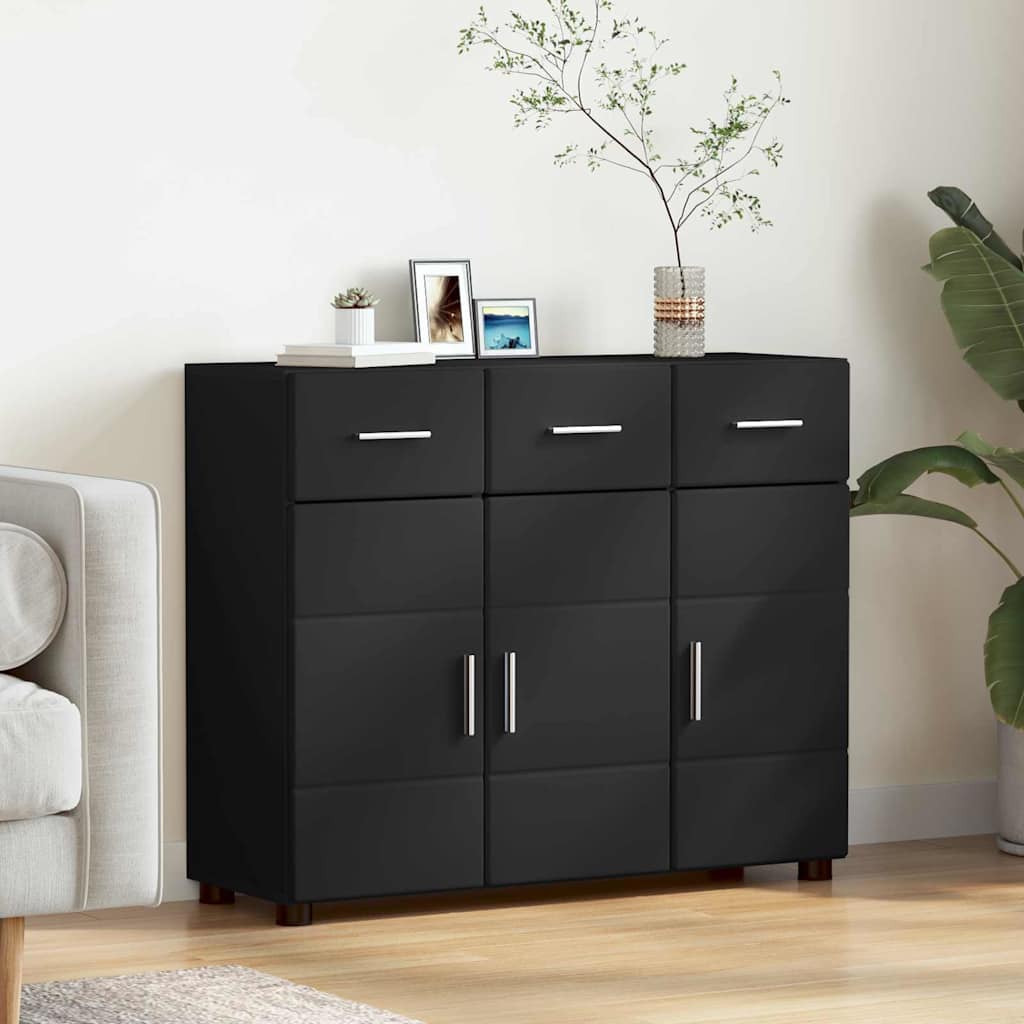 vidaXL Πλαϊνό γραφείο με ράφι FLORIN Μαύρο 88,5 x 30,5 x 73 εκ