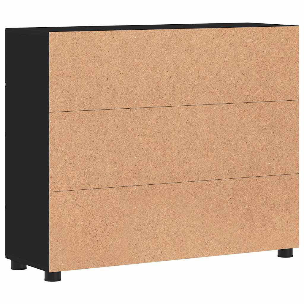 vidaXL Πλαϊνό γραφείο με ράφι FLORIN Μαύρο 88,5 x 30,5 x 73 εκ