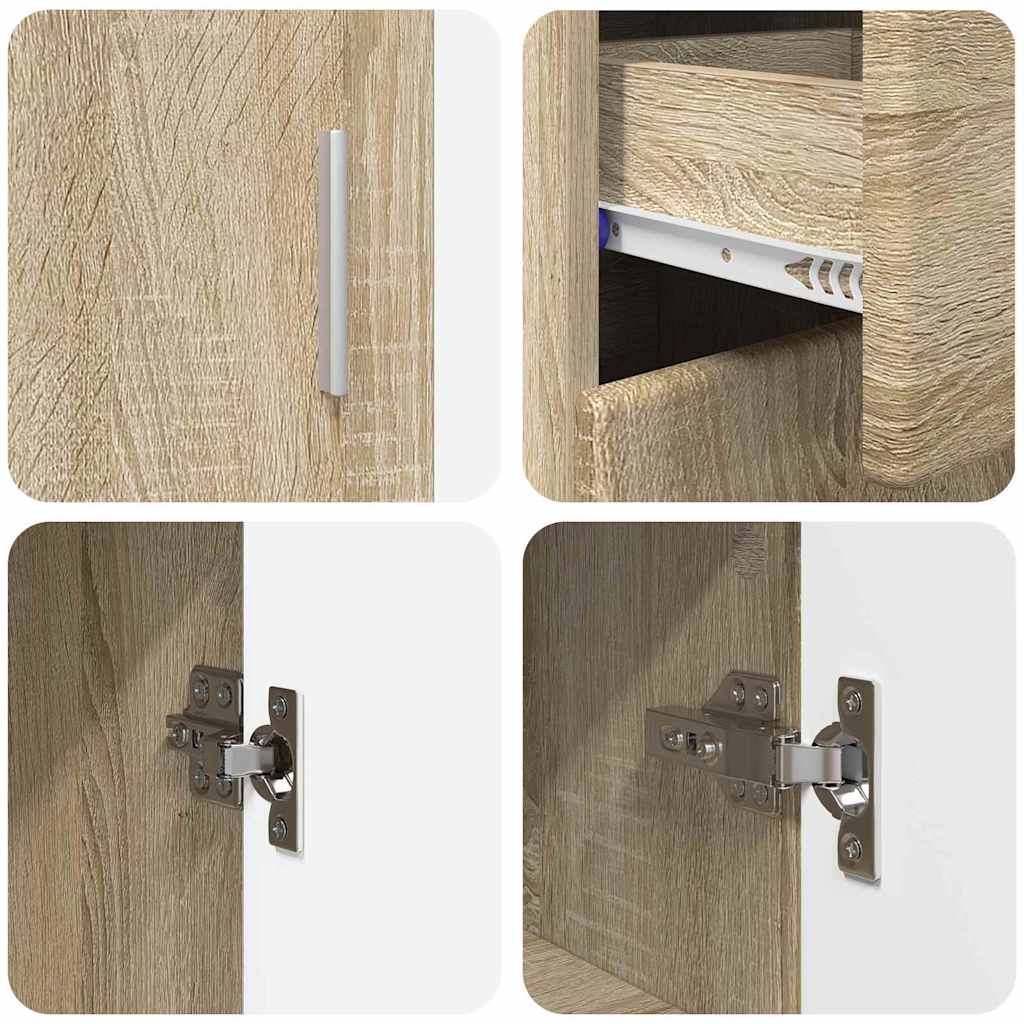 vidaXL Πλαϊνό γραφείο με ράφι με πόρτα Δρύς Sonoma 88,5 x 30,5 x 73 εκ