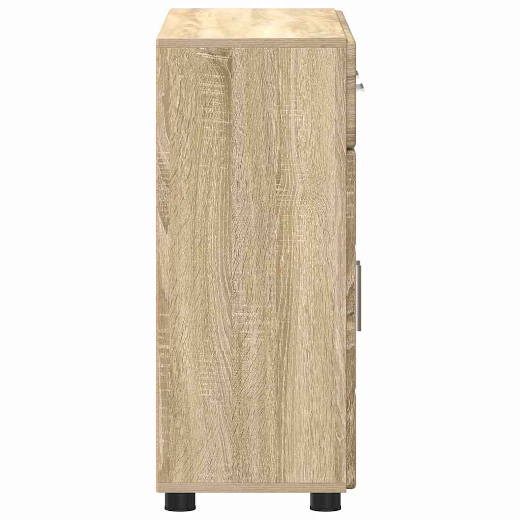 vidaXL Πλαϊνό γραφείο με ράφι με πόρτα Δρύς Sonoma 88,5 x 30,5 x 73 εκ