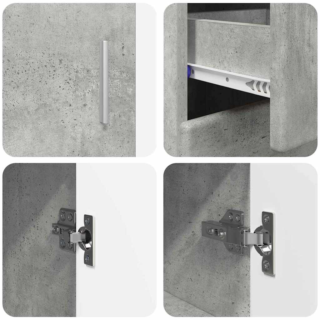 vidaXL Πλαϊνό γραφείο FLORIN Σκυρόδεμα Γκρι 88,5 x 30,5 x 73 εκ