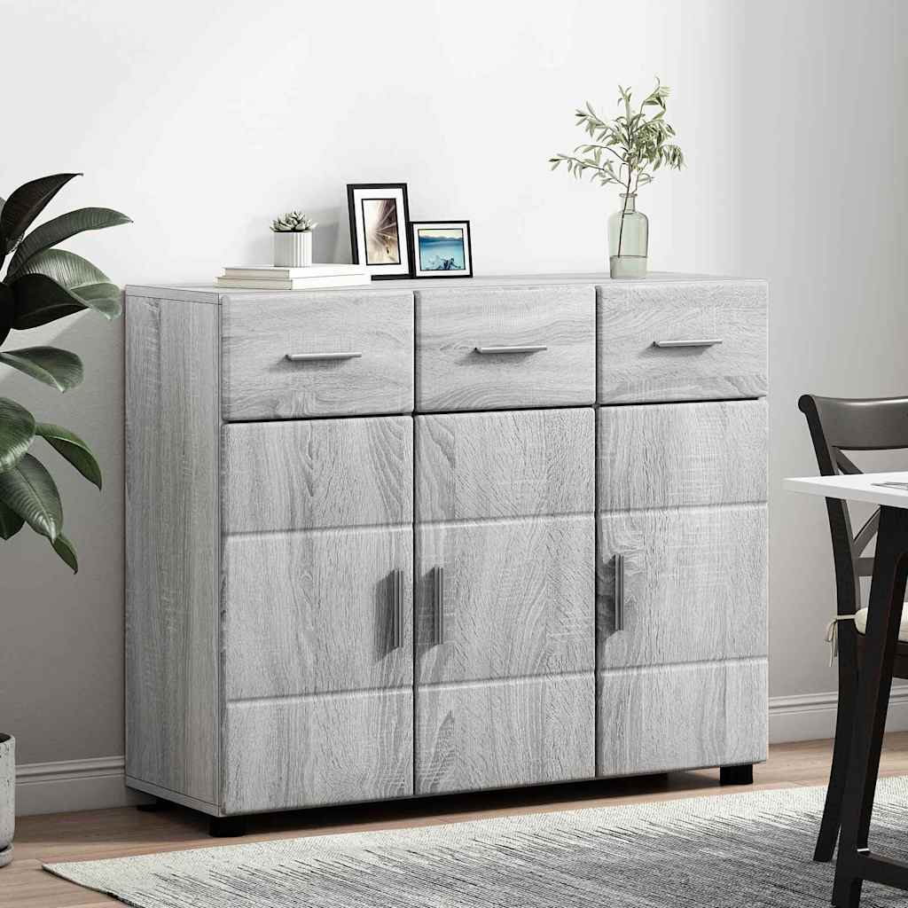 vidaXL Πλαϊνό γραφείο με ράφι FLORIN Γκρίζο Σονομα 88,5 x 30,5 x 73 εκ