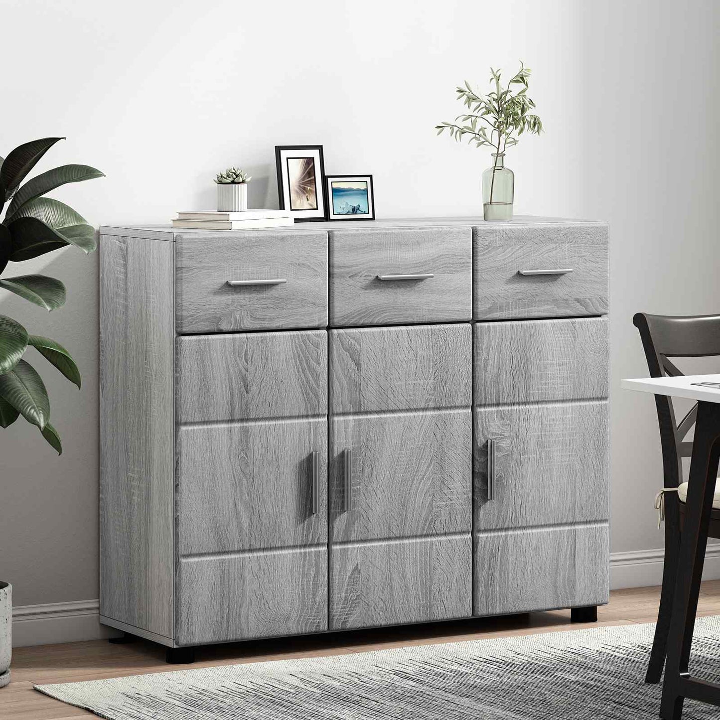 vidaXL Πλαϊνό γραφείο FLORIN 88,5 x 30,5 x 73 εκ Γκρι Sonoma