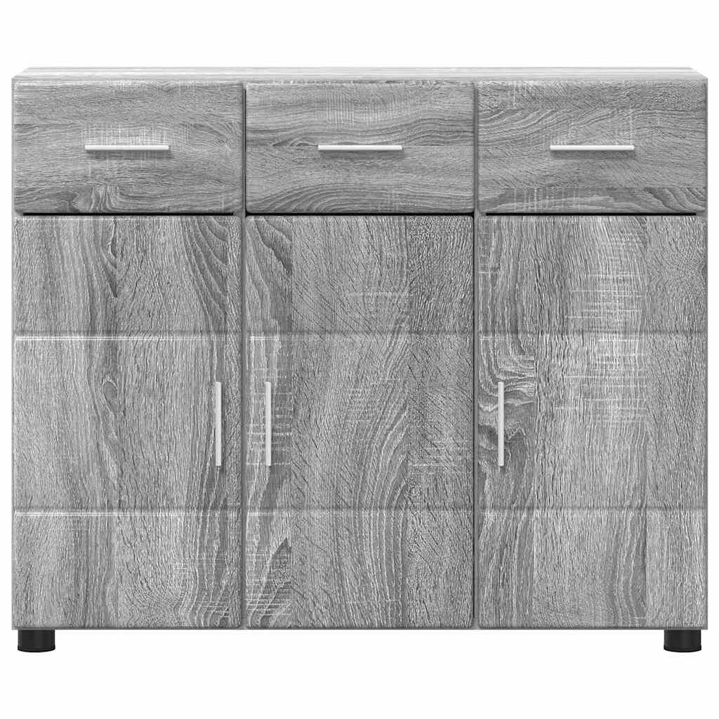 vidaXL Πλαϊνό γραφείο με ράφι FLORIN Γκρίζο Σονομα 88,5 x 30,5 x 73 εκ