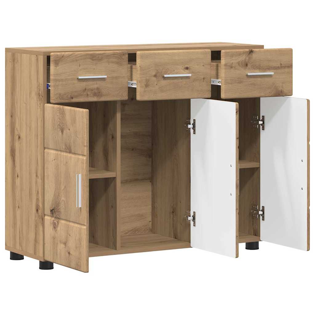 vidaXL Πλαϊνό γραφείο με ράφι FLORIN Artisan Oak 88,5 x 30,5 x 73 εκ