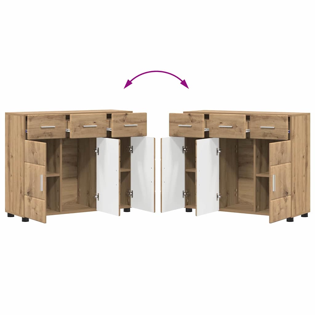 vidaXL Πλαϊνό γραφείο με ράφι FLORIN Artisan Oak 88,5 x 30,5 x 73 εκ