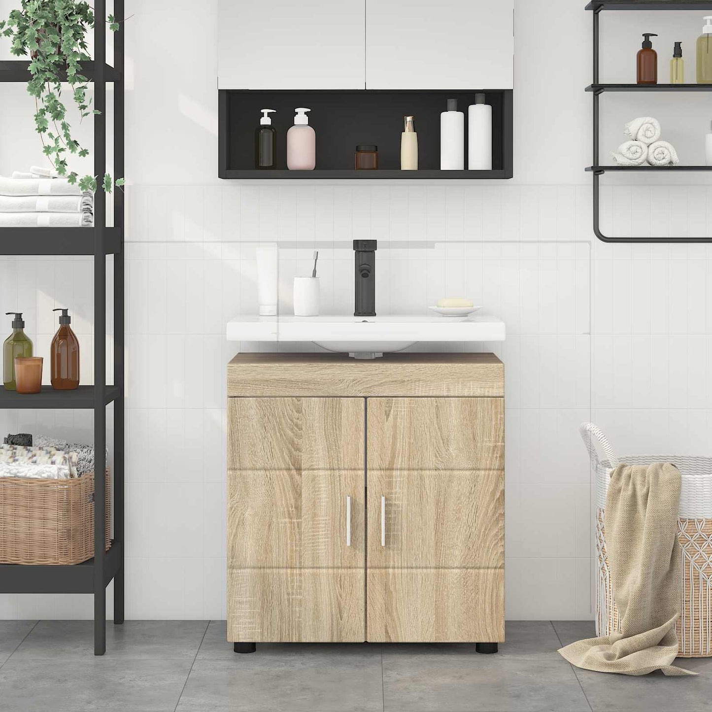 vidaXL Σετ Ντουλαπιών Μπάνιου TULUM Δρύς Sonoma 60 x 34 x 63 εκ