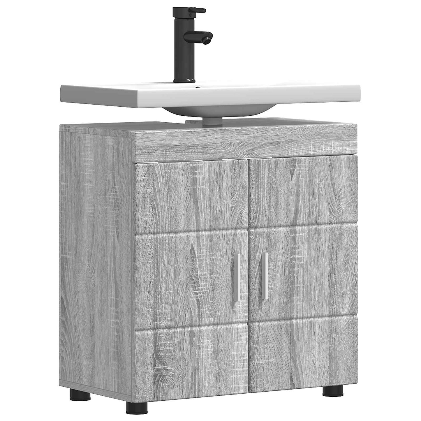 vidaXL Σετ Ντουλαπιών Μπάνιου TULUM Γκρίζο Σονομα 60 x 34 x 63 εκ