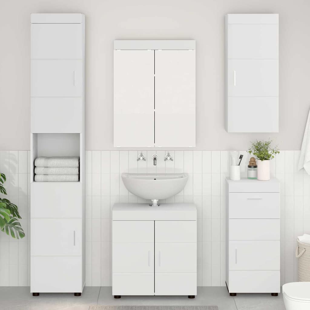 vidaXL Ντουλάπα τοίχου μπάνιου με ράφι TULUM Λευκό 37 x 24,5 x 86 εκ