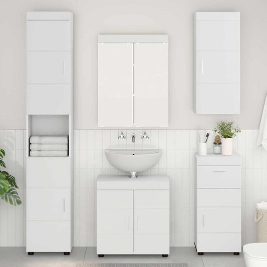 vidaXL Ντουλάπα τοίχου μπάνιου με ράφι TULUM Λευκό 37 x 24,5 x 86 εκ