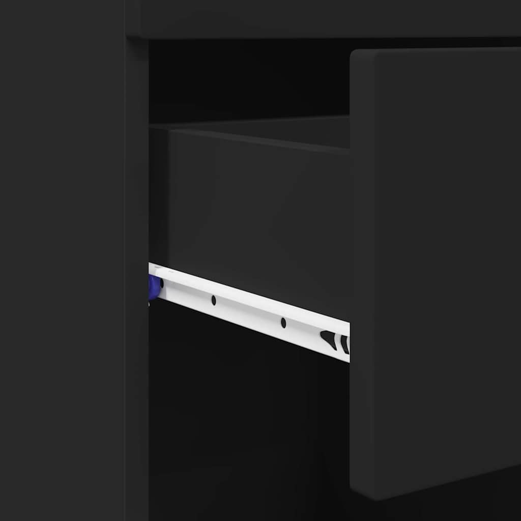 vidaXL Σετ Ντουλαπιών Μπάνιου με συρτάρι TULUM Μαύρο 37 x 31,5 x 82 εκ