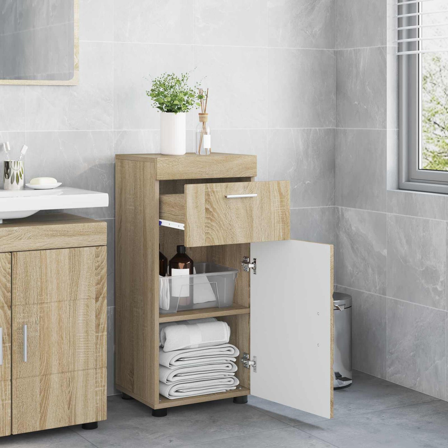 vidaXL Σετ Ντουλαπιών Μπάνιου TULUM Δρύς Sonoma 37 x 31,5 x 82 εκ