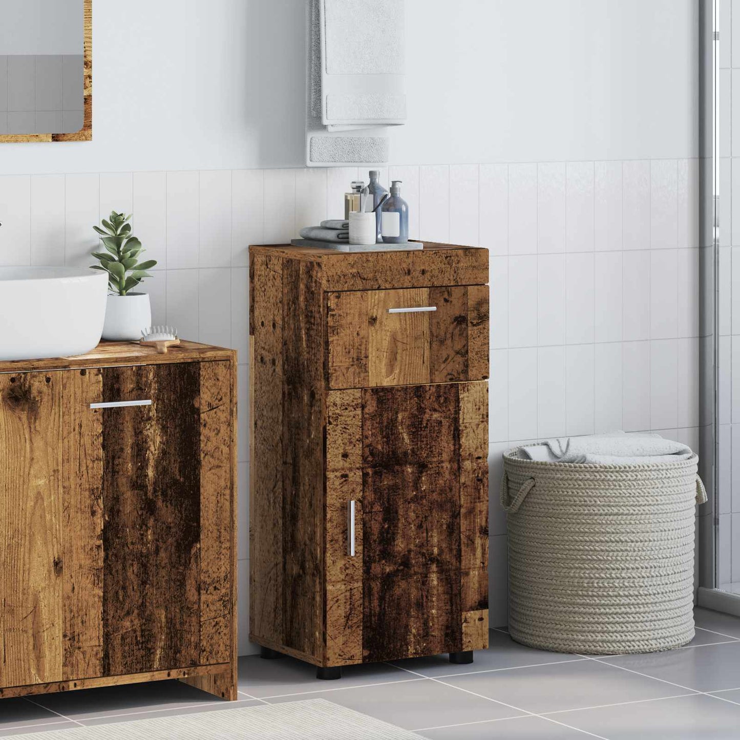 vidaXL Σετ Ντουλαπιών Μπάνιου TULUM Παλιό ξύλο 37 x 31,5 x 82 εκ