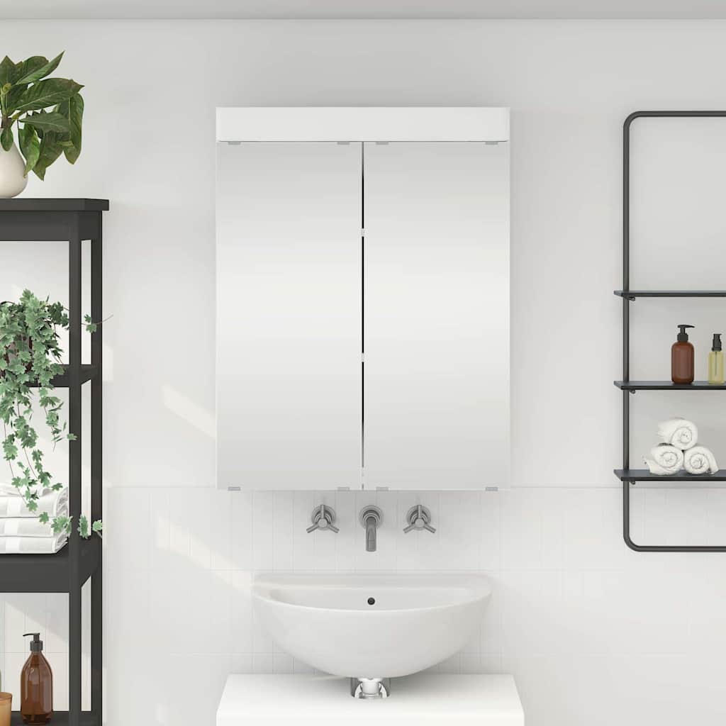 vidaXL Καθρέφτης Ντουλάπα Μπάνιου TULUM Λευκό 60 x 16,5 x 78 εκ
