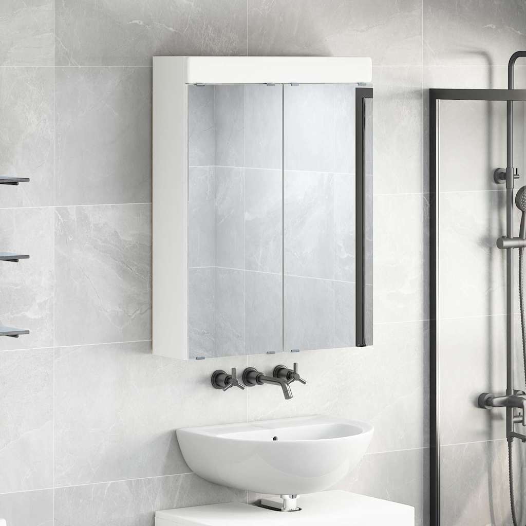 vidaXL Καθρέφτης Ντουλάπα Μπάνιου TULUM Λευκό 60 x 16,5 x 78 εκ