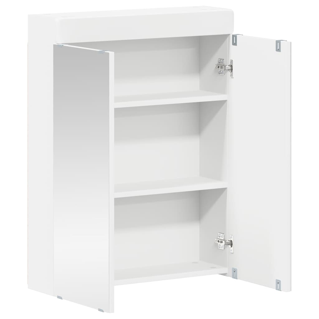vidaXL Καθρέφτης Ντουλάπα Μπάνιου TULUM Λευκό 60 x 16,5 x 78 εκ