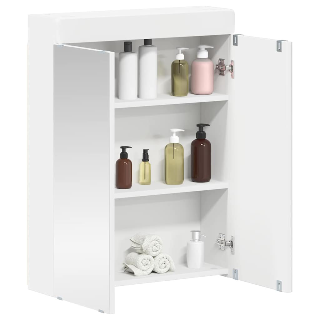 vidaXL Καθρέφτης Ντουλάπα Μπάνιου TULUM Λευκό 60 x 16,5 x 78 εκ